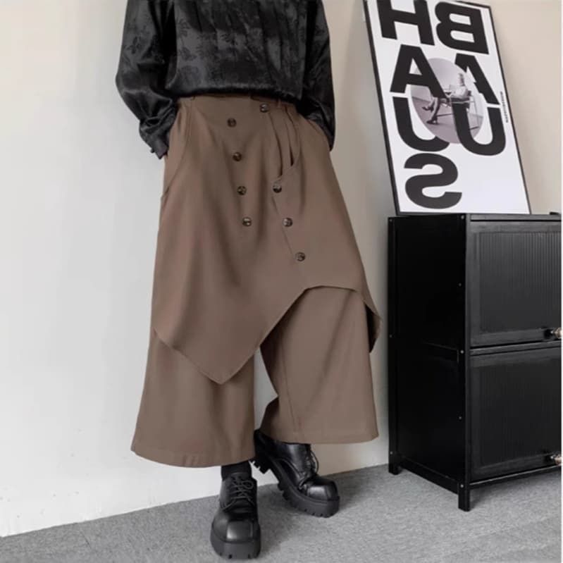 サルエルパンツ ♥ メンズ 袴パンツ ワイドパンツ ボリューム ガチョウパンツ 無地 ゆったり ビッグシルエット リラックスパンツ モード系 大きいサイズ 和風 オシャレ 落ち感 着痩せ 体型カバー 黒 ブhanbin62