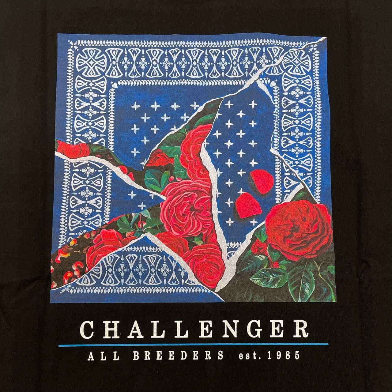 新品 CHALLENGER 22AW ROSE BANDANA TEE 薔薇 バンダナ プリント