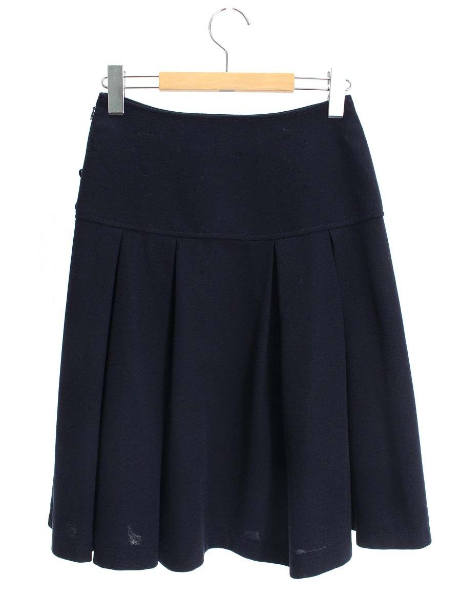 エムズグレイシー 317109 36 ネイビー フレア タックスカート