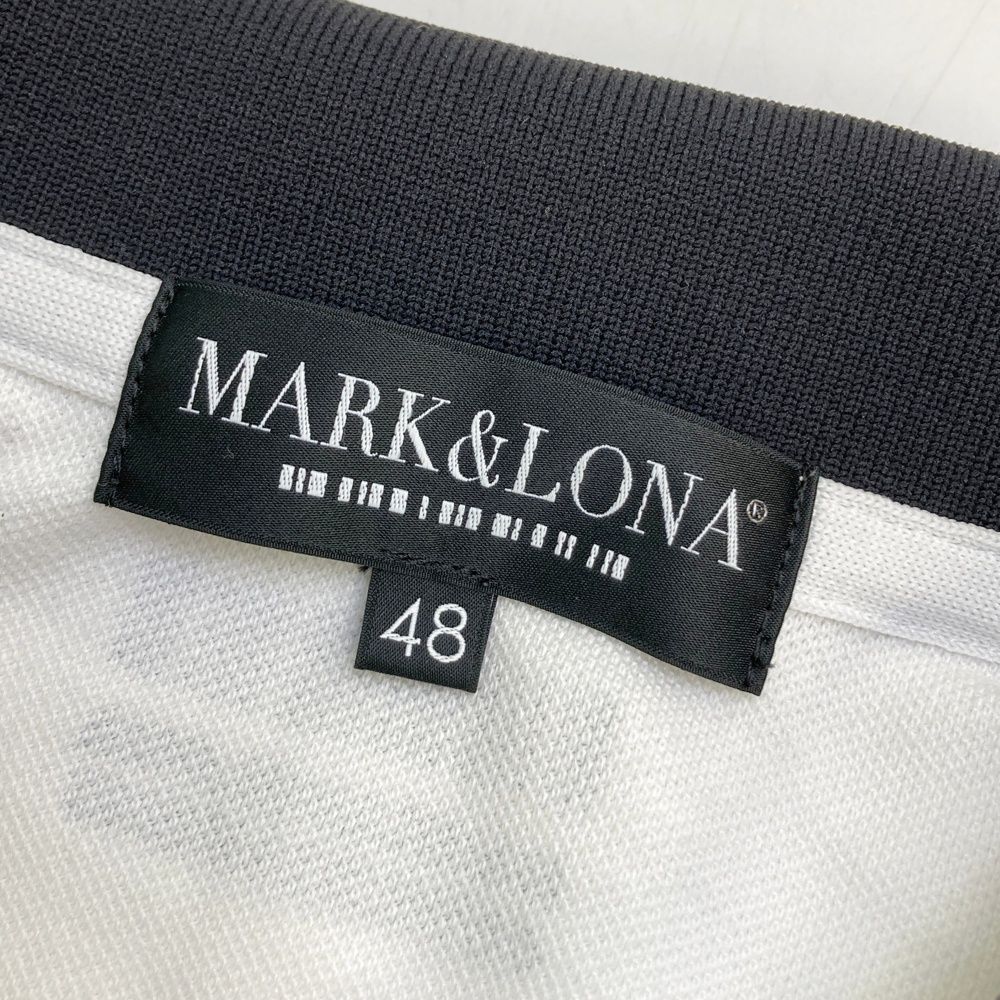 サイズ：48 MARK&LONA マークアンドロナ  半袖ポロシャツ  ホワイト系 [240101477052] ゴルフウェア メンズ ストスト サイズ：48 MARK&LONA マークアンドロナ 半袖ポロシャツ