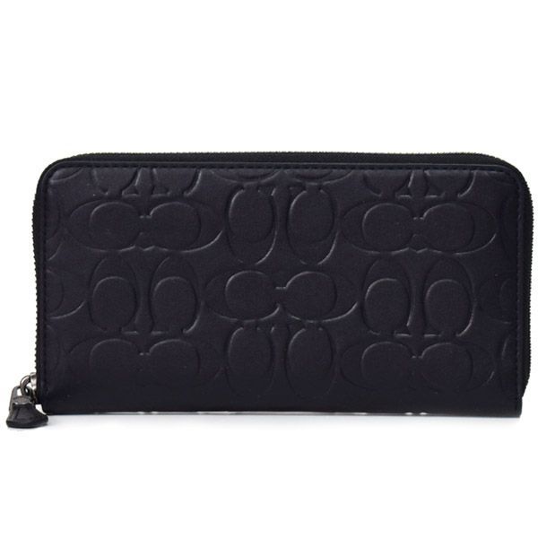 コーチ メンズ 長財布 COACH カーフレザー シグネチャー 型押し