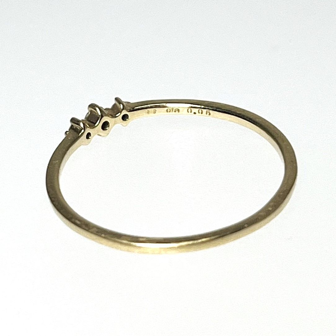 値下げ！ete エテ レイヤード リング K18YG 3Pダイヤモンド0.05