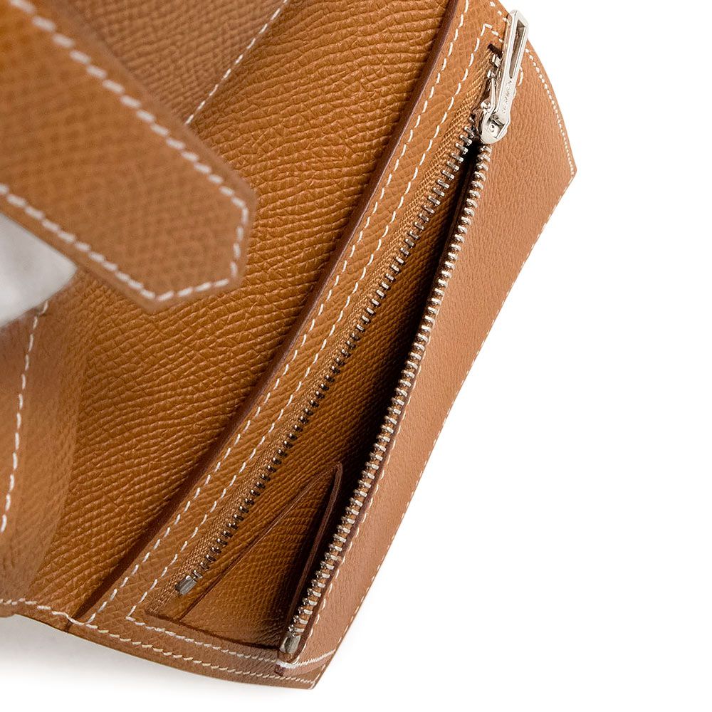エルメス ベアン コンパクト 二つ折り財布 ヴォーエプソン レザー  