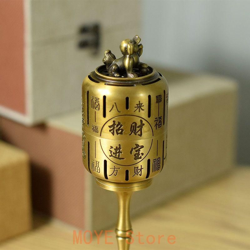 銅製 香炉 龍鳳博山香り炉 檀香炉 茶道具 香道具 装飾品 工芸品 置物 銅製 龍鳳呈祥博山炉 塔香沈香炉 室内檀香炉 茶道具 香道具 装飾