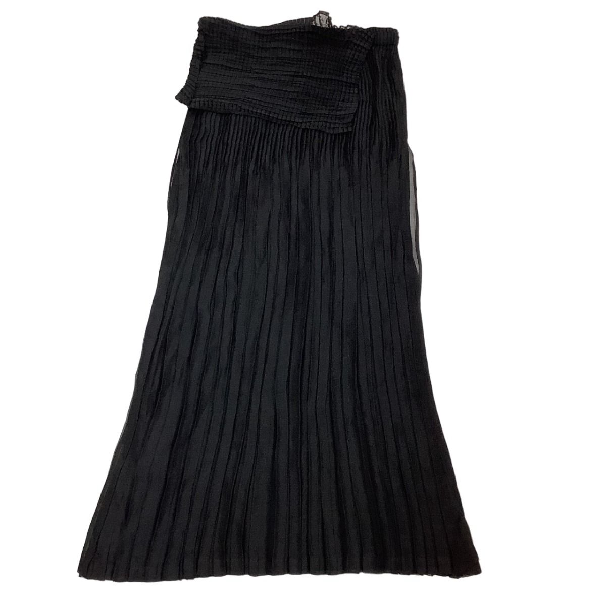 【極美品】ISSEY MIYAKE FETE 変形 プリーツスカート ブラック イッセイミヤケ フェットISSEY MIYAKE FETE プリーツヘム
