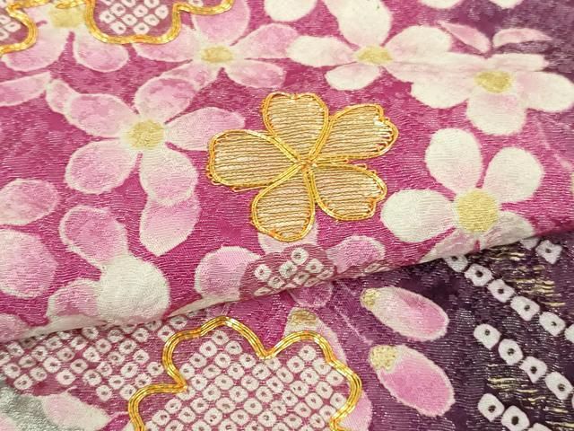 平和屋本店□極上 振袖・長襦袢(無双仕立て・半衿刺繍)・袋帯 3点  