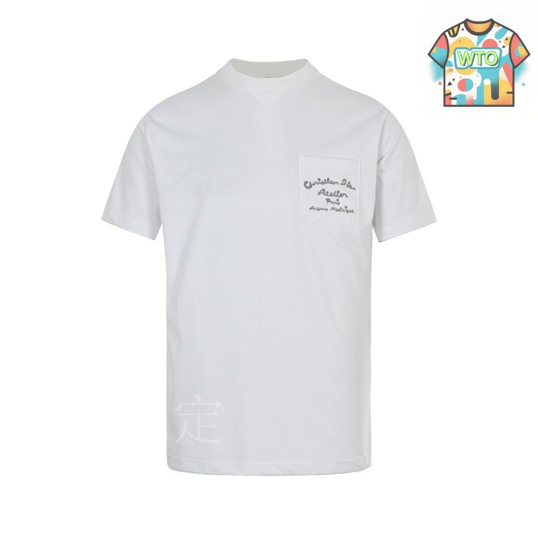 美品　Dior 半袖　シャツ 今日特価】Dior 23ss ポケットサイン刺繍半袖 T-2 - メルカリ