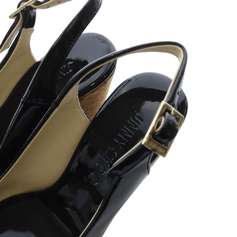 ジミーチュウ JIMMY CHOO PRAISE パテントレザー ウェッジソール