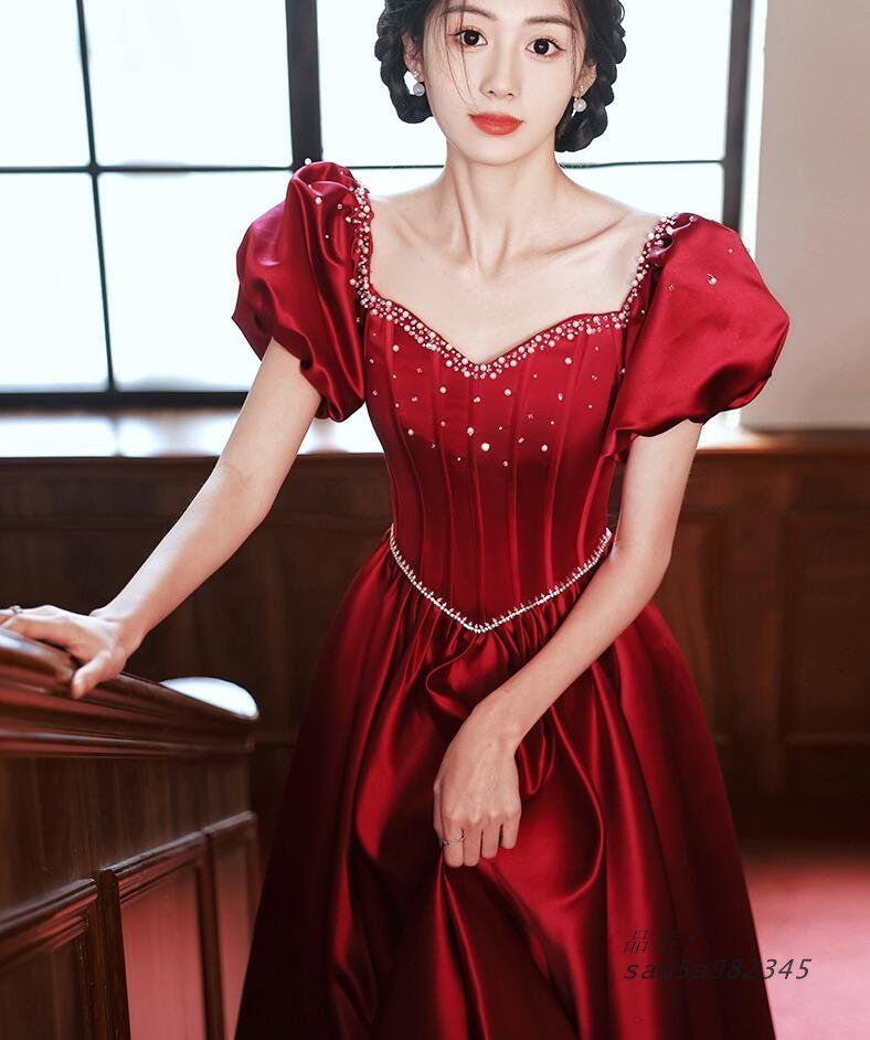 ロングドレス 演奏会用 パーティードレス 結婚式 ドレス ステージドレス コー合唱衣装 発表会 マキシ丈 20代30代40代 ピアノ 大人 成人式 am5a982345