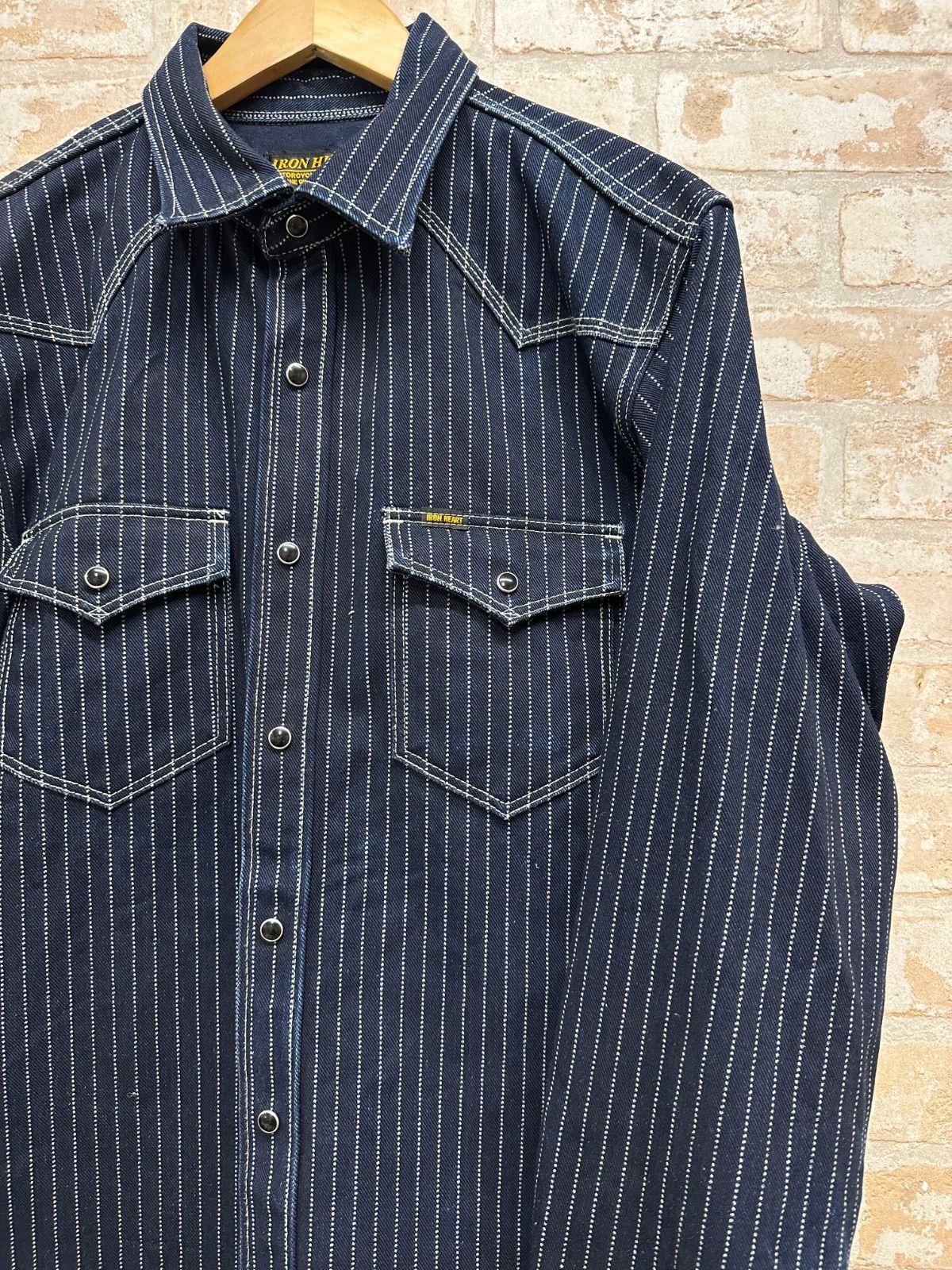 IRON HEART デニム長袖シャツ Lサイズ ダークグレー IRON HEART デニム長袖シャツ Lサイズ ダークグレー IRON HEART デニム