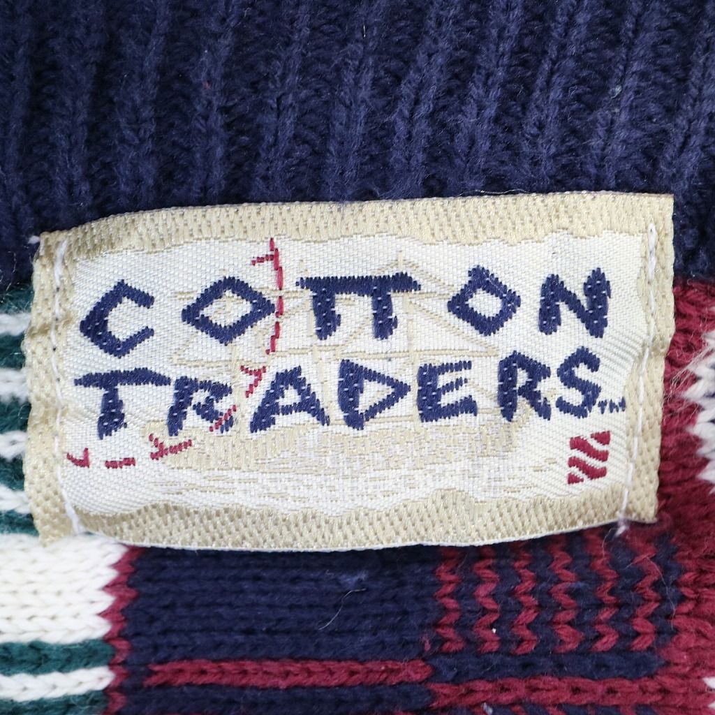 90年代 COTTON TRADERS クルーネックセーター クージー風 立体編み 総