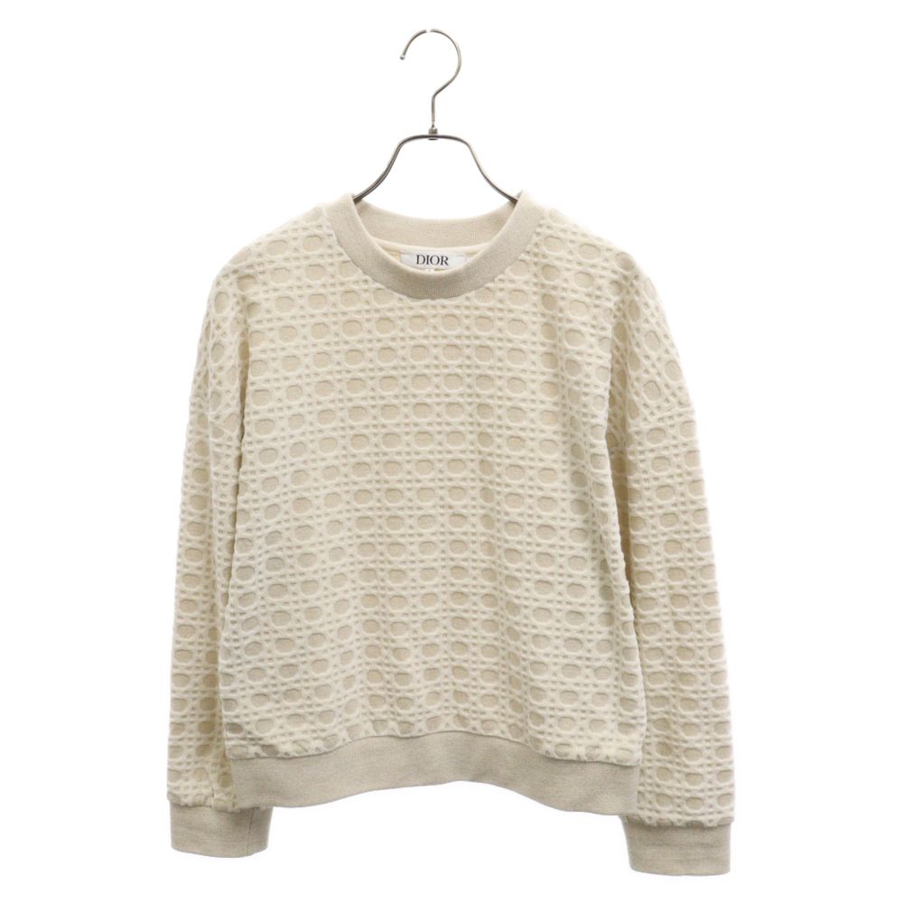 DIOR ディオール カナージュ ベルベット ジャージー ジャガード 2WBM13SWEV 総柄クルーネックスウェットトレーナー ベージュ キッズ
