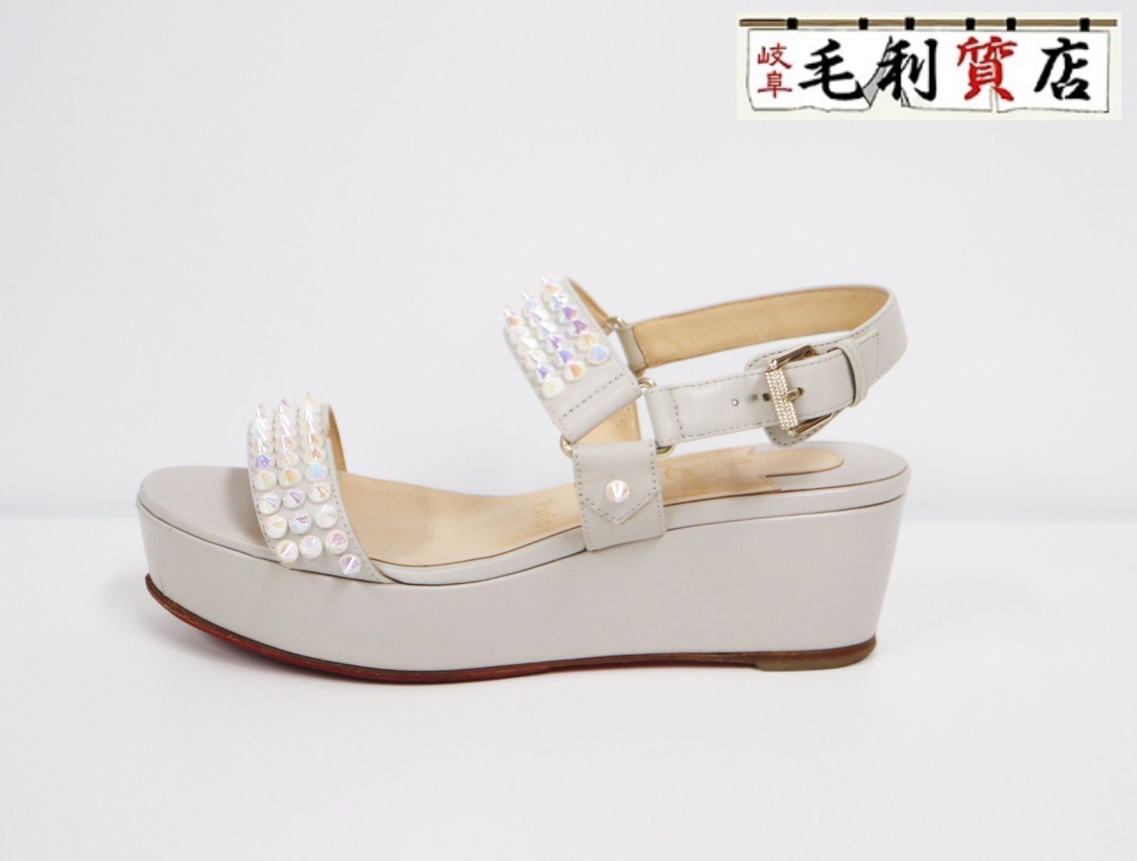 ✨美品✨クリスチャンルブタン クリスタル オーロラ スタッズ サンダル CHRISTIAN LOUBOUTIN(クリスチャンルブタン) サンダル 36