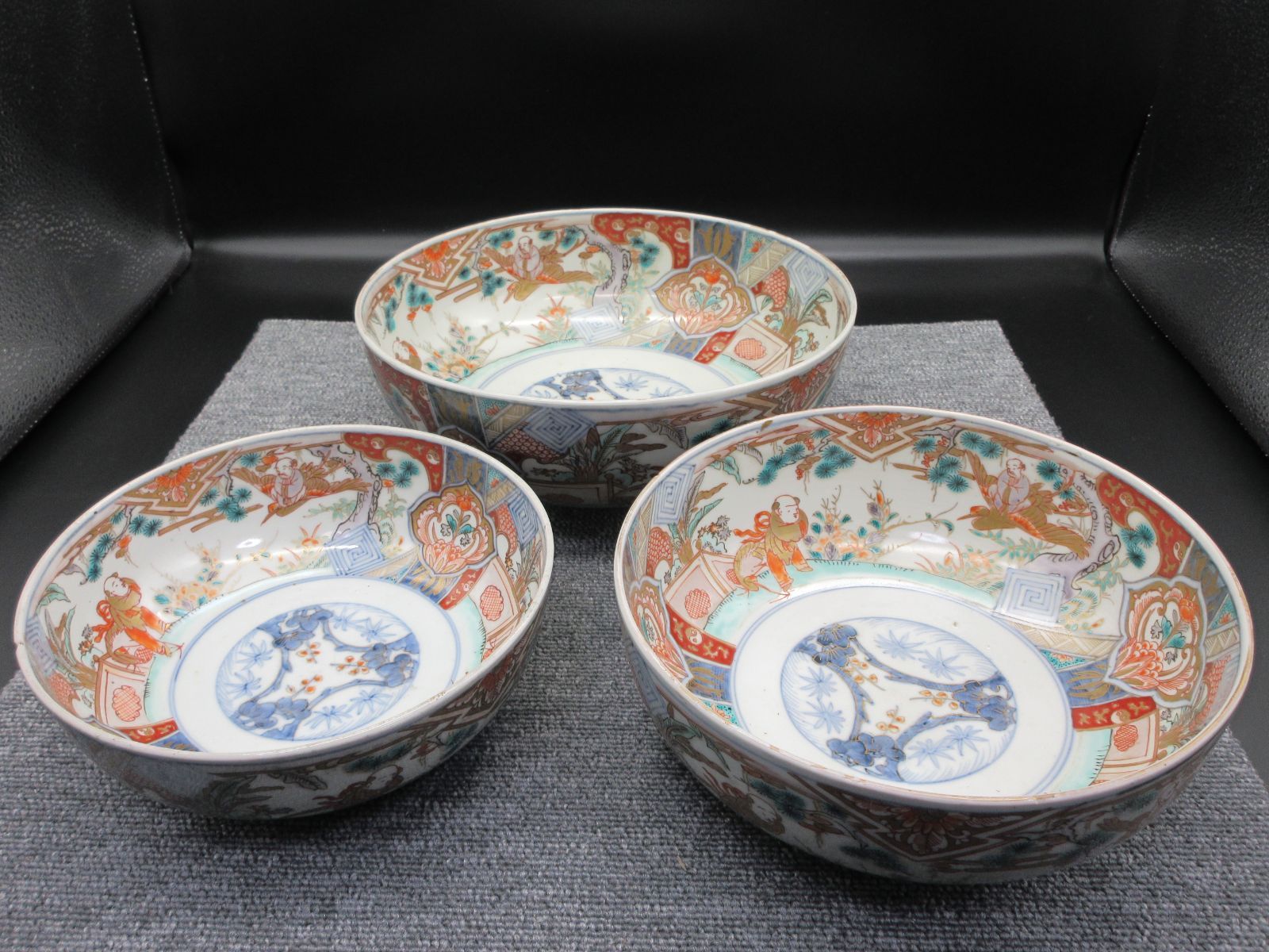 ☆陶器 陶磁器 古陶 古美術 時代物 伊万里 色絵 三つ鉢 盛鉢 鉢 大