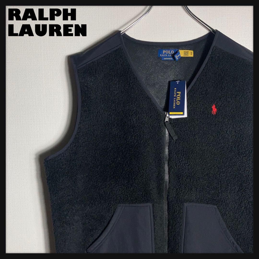 【新品未使用タグ付き】RALPH LAUREN 切り替えボアベスト 刺繍 XL 新品未使用タグ付き】RALPH LAUREN 切り替えボアベスト 刺繍 XL