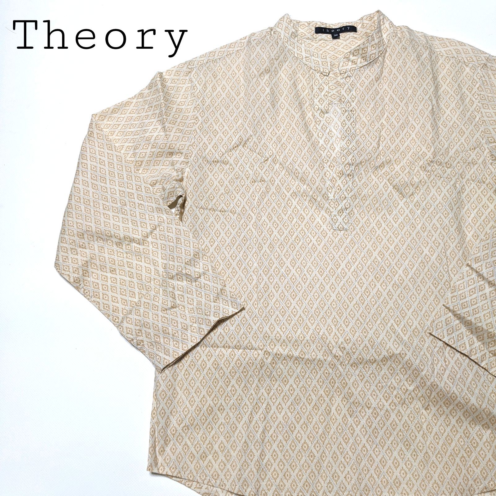 新品 Theory セオリー ベージュ キーネックシャツ