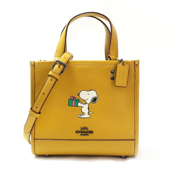 残りわずか】 COACH X PEANUTS スヌーピー ミニトートバッグ22-