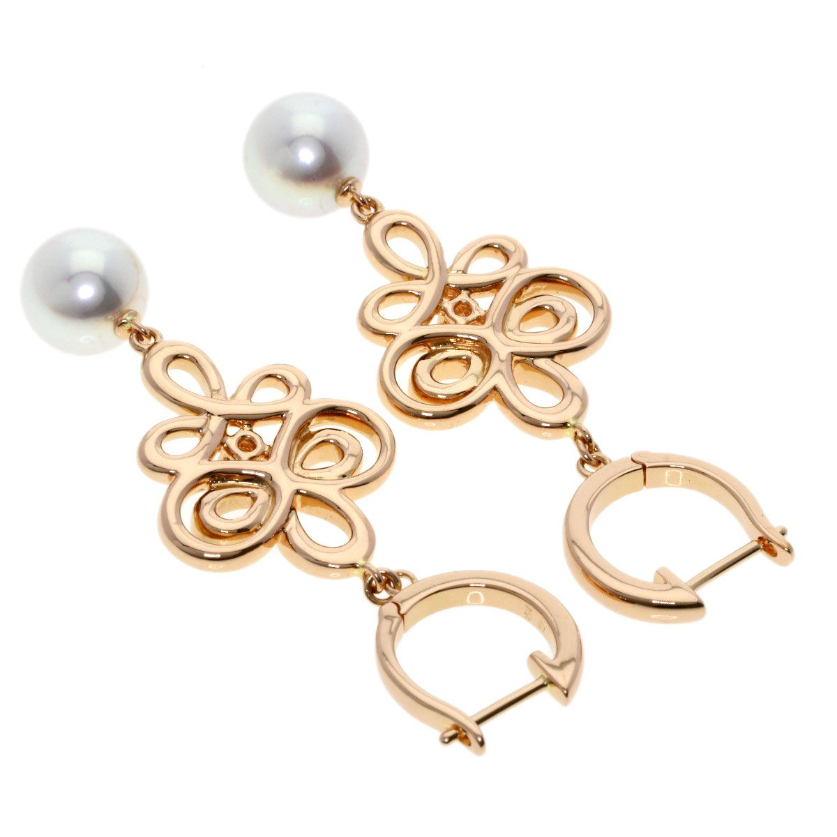 MIKIMOTO ミキモト　ピアス　ゴールド　パール　真珠　ダイヤモンド　現行品 MIKIMOTO ミキモト アコヤパール 真珠 ダイヤモンド ピアス