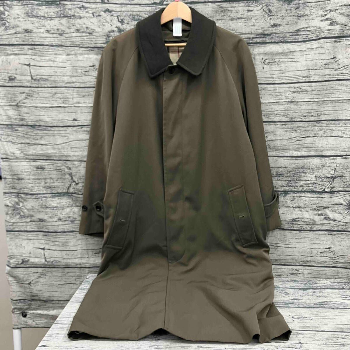 バーバリーロンドン ステンカラーコート ライナー付き チェック カーキ 値下げ BURBERRY London ライナー付きステンカラーコート