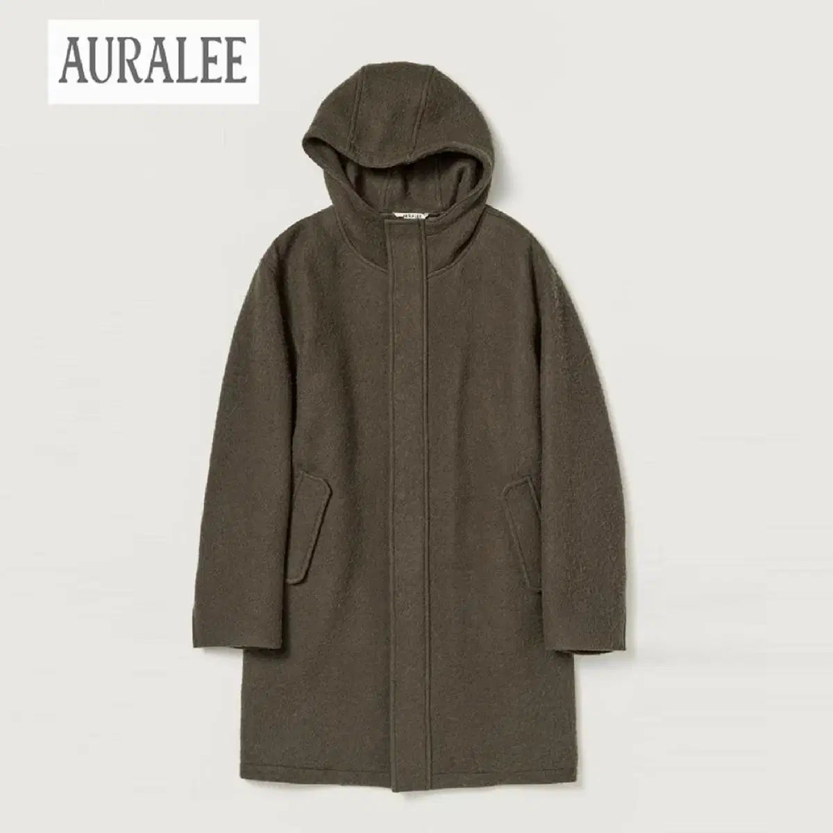 AURALEE ブラッシュドアルパカウールメルトンフードコート