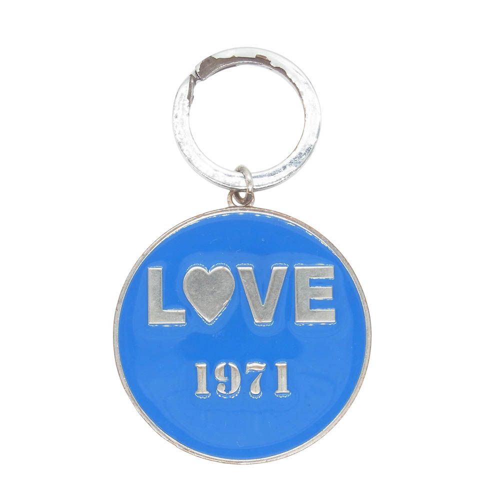 ◇サンローラン◇ LOVE 1971 / ブルー キーホルダー バッグチャーム SAINT LAURENT - ◇サンローラン◇ LOVE 1971 / ブルー