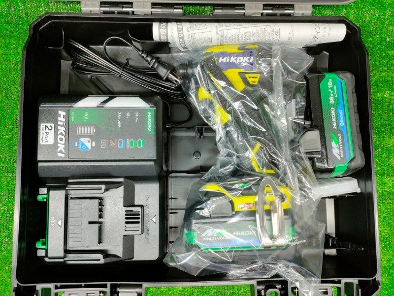 ◎HiKOKI ハイコーキ 36V 充電式 インパクトドライバ スパイダーイエロー Bluetoothバッテリ 2ポート充電器 ケース付 WH36DD 2XHYSZ 長期
