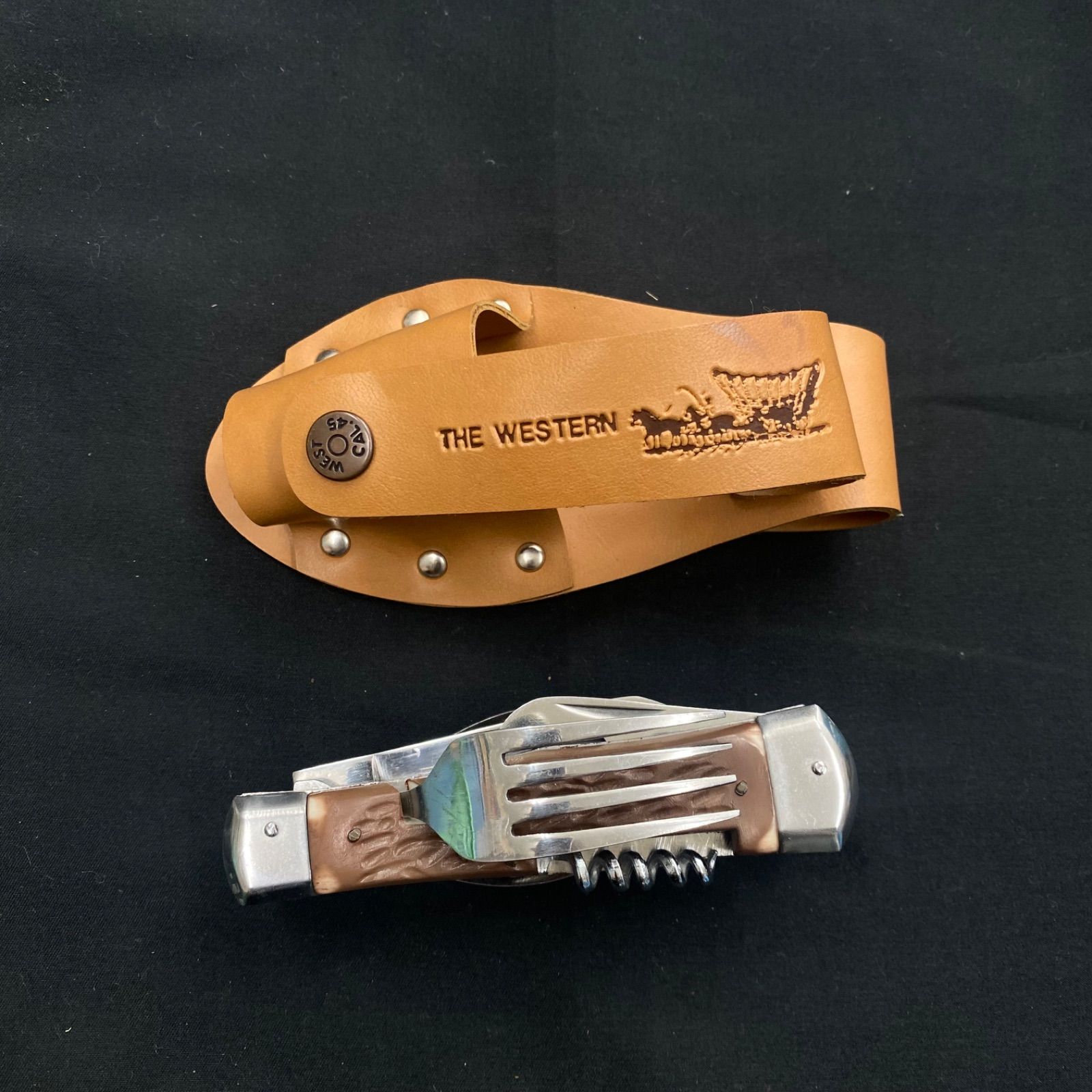 美品】THE WESTERN 六徳ツール ナイフ フォーク マルチツール