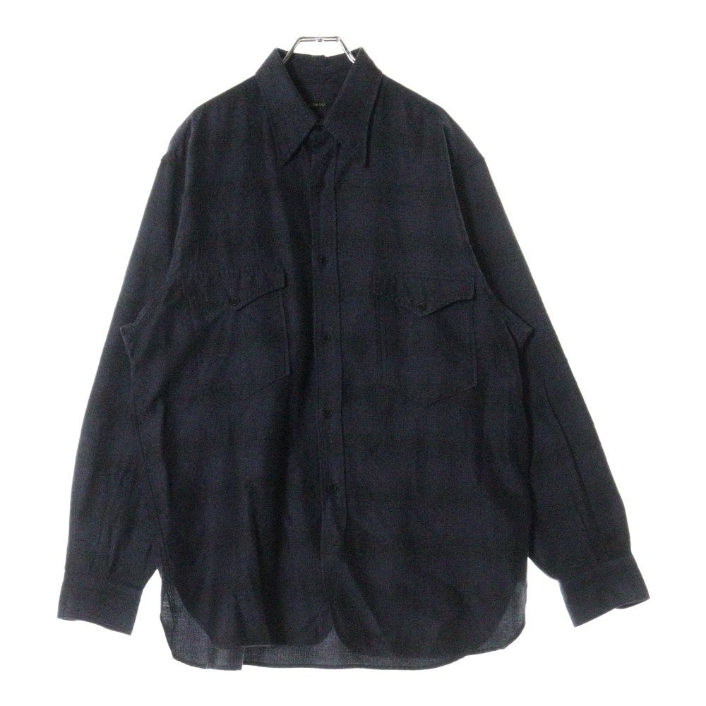 COMOLI (コモリ) 21AW ウールシルク チェック柄 長袖ワーク