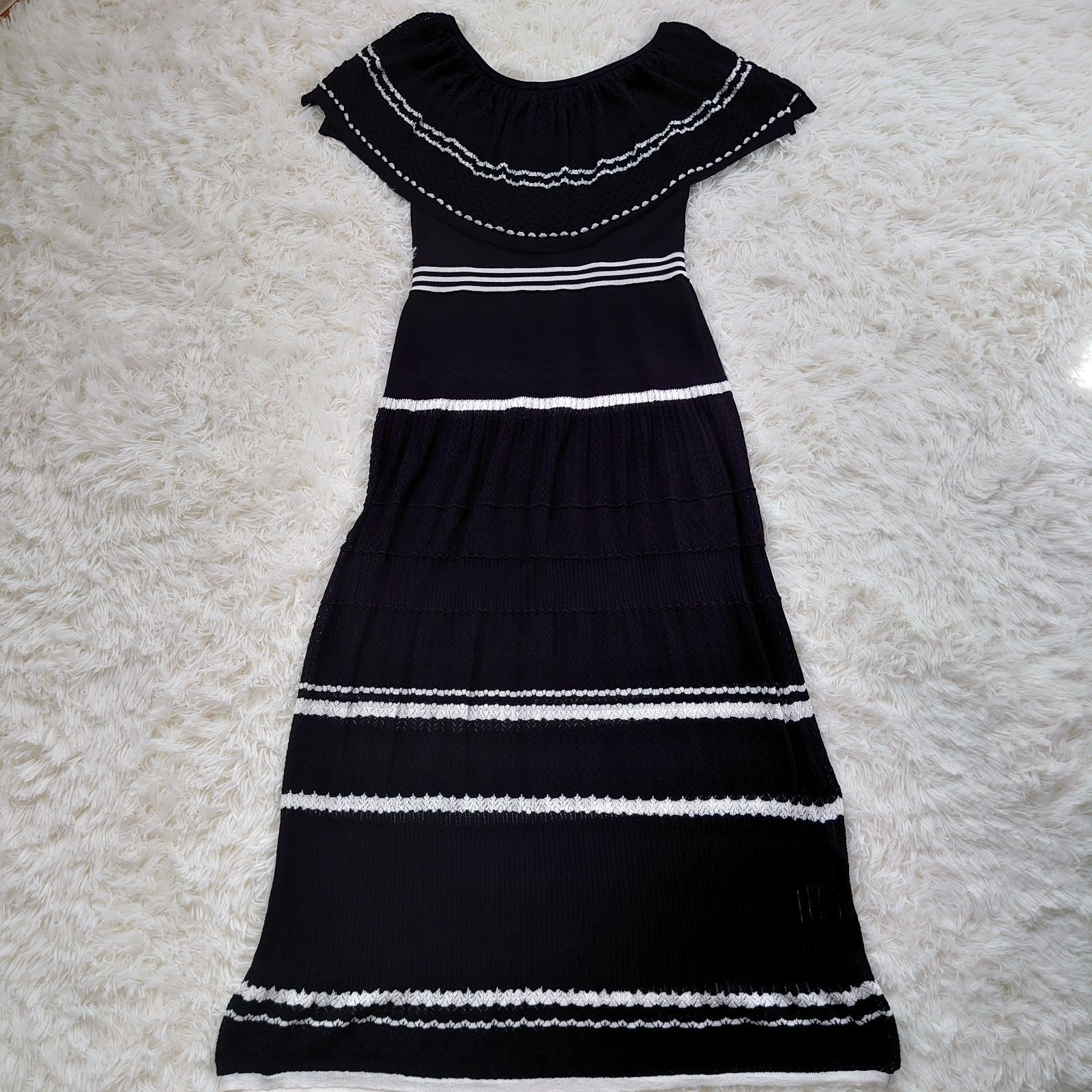 ダイアグラム バイ レーシーニットワンピース ペチコート付き 36