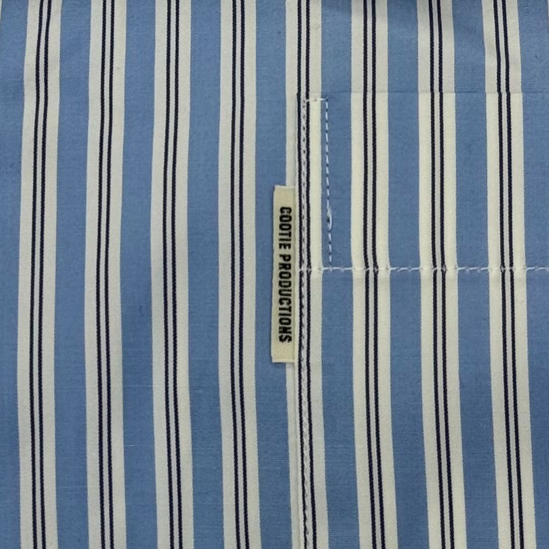 Cootie Productions M コットンシャツ 青白ストライプ COOTIE PRODUCTIONS/Stripe Broad L/S Shirt（THOMAS MASON