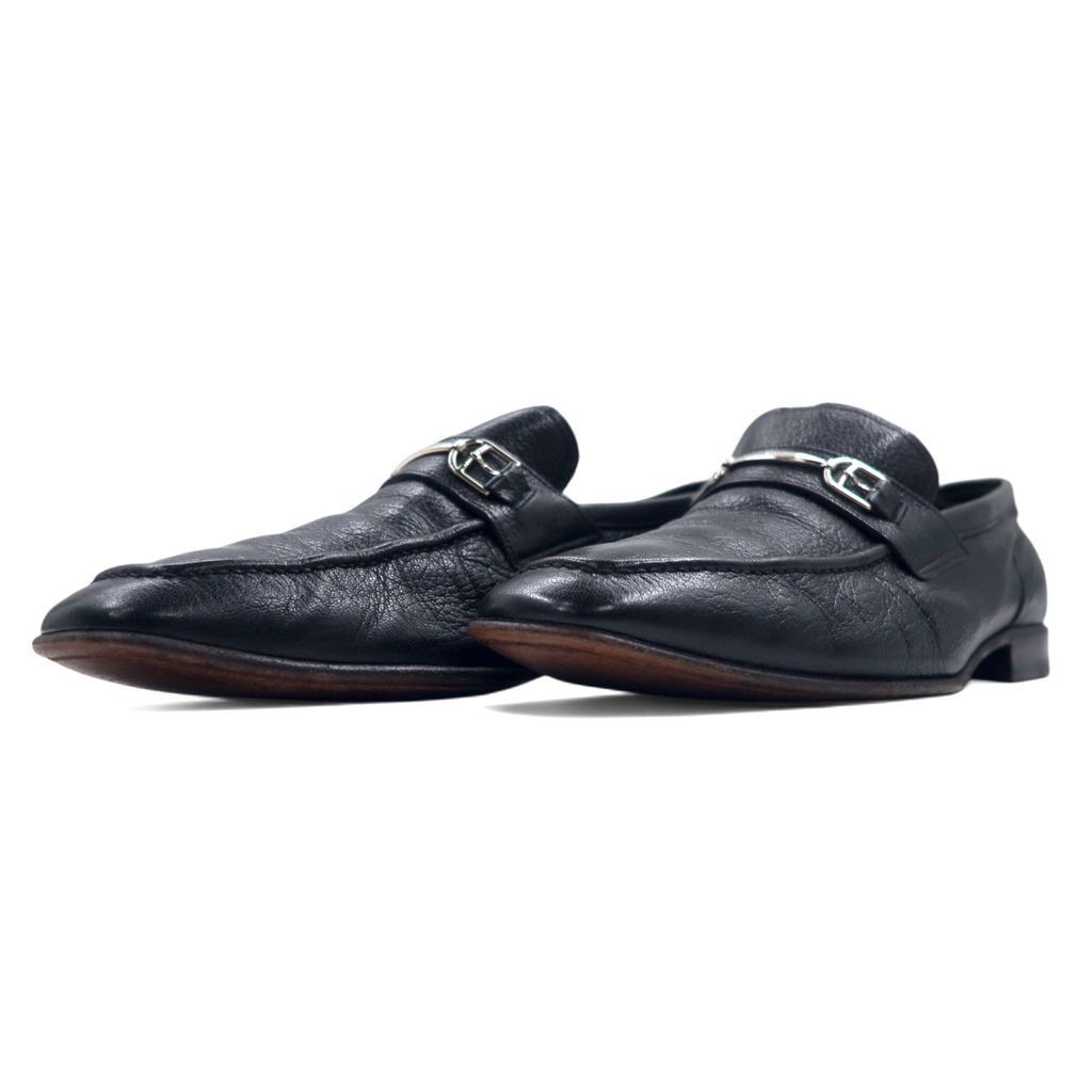 BALLY イントレチャート レザー ローファー ブラック 26㎝相当 スイス製 BALLY イントレチャート レザー ローファー ブラック 26㎝相当