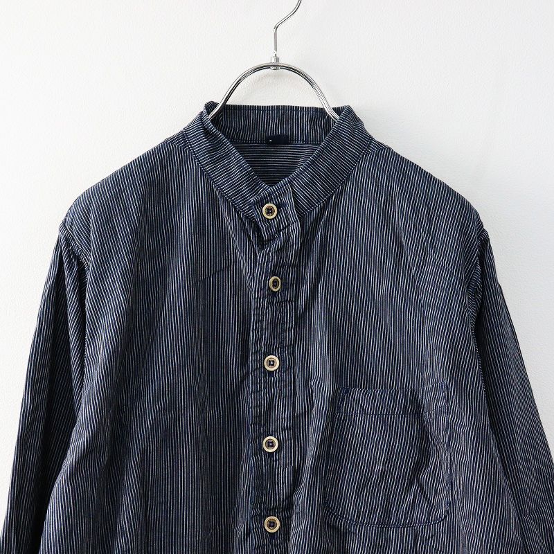 美品 45R ヒッコリータペットの908オーシャンスタンドシャツ コットン 羽織 美品 45R ヒッコリータペットの908オーシャンスタンドシャツ