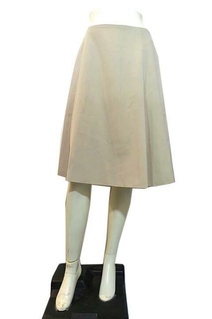 美品 FOXEY NEWYORK フォクシー ボックスプリーツスカート ベージュ