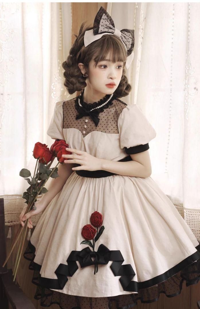 LT-11 豪華姫系 lolita 可愛 レトロ風 オリジナル 洋服 ロリータ ワンピース 美しい刺繍
