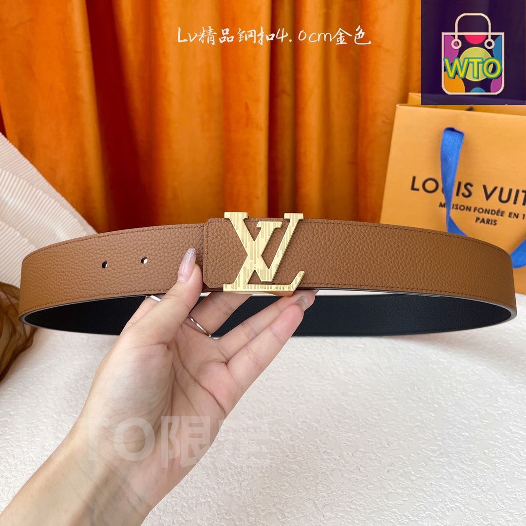 今日特価】LOUIS VUITTON Double-sided ライチ柄 レザーベルト