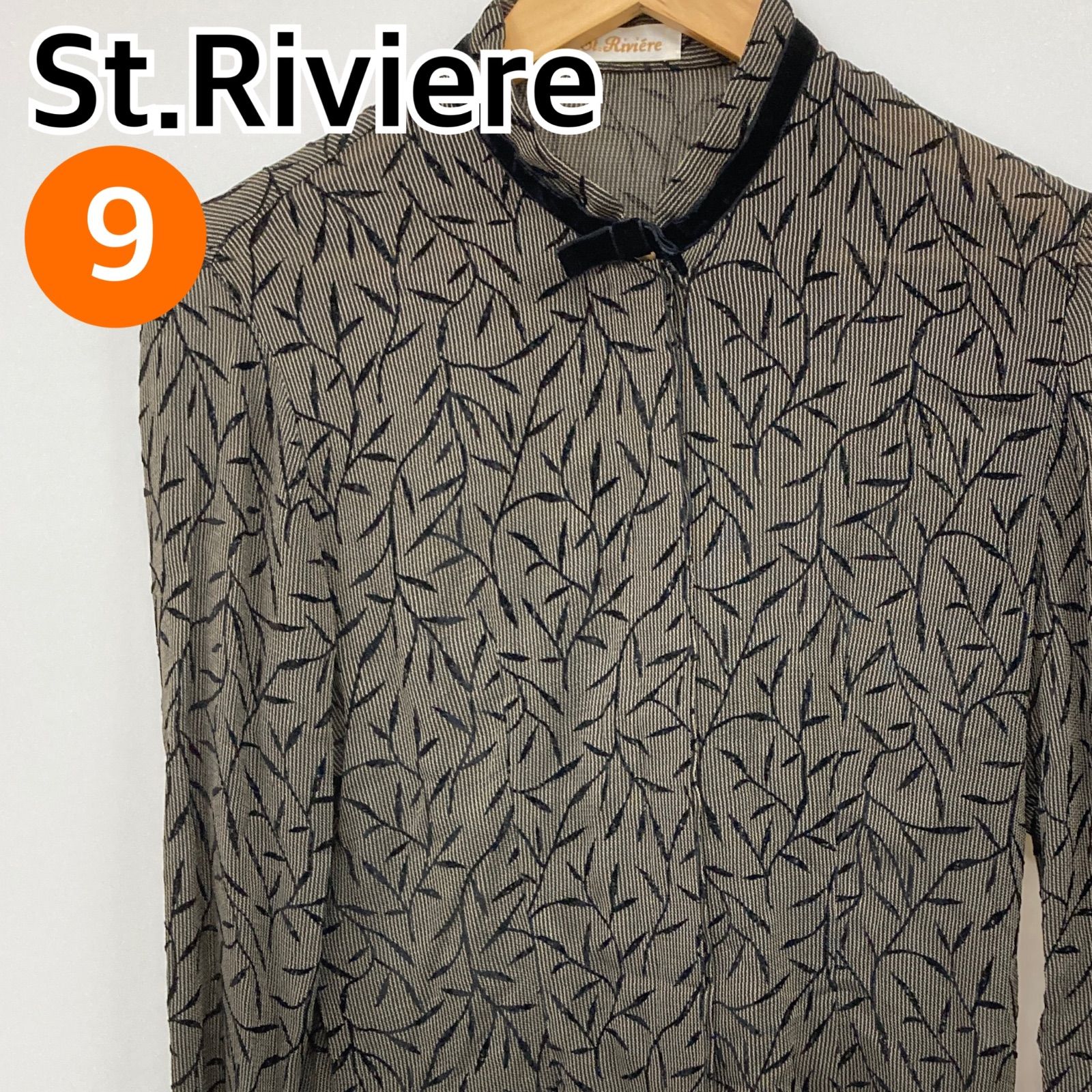 St.Riviere サンリヴィエール トップス 長袖 ブラウス リーフ柄 
