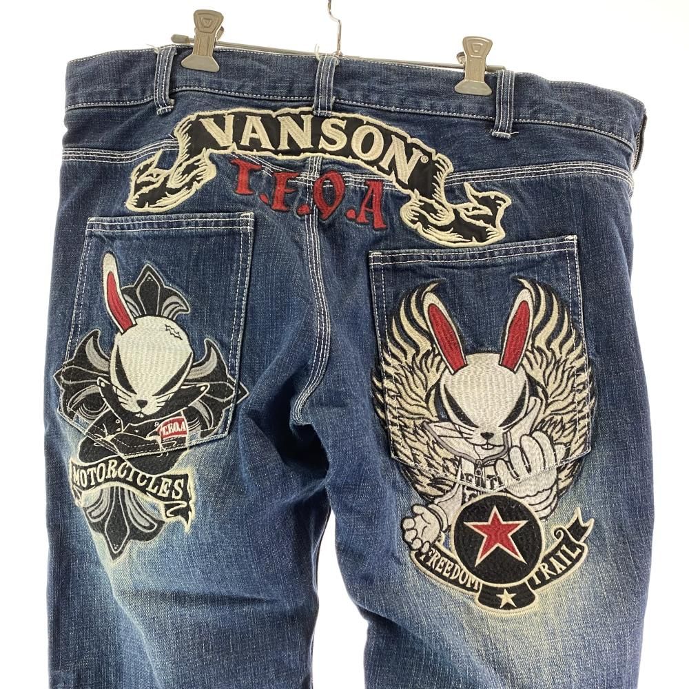 メンズ バンソン VANSON T.F.O.A デスラビット刺繍＆ロゴ刺繍 デニムパンツ