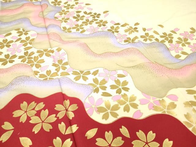 平和屋着物○訪問着 中国三大刺繍 スワトウ刺繍 汕頭刺繍 草花文 暈し