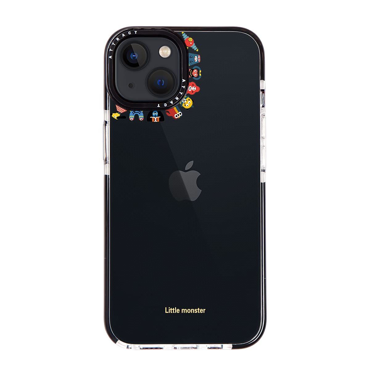 Attract iphone 14ケース デザイン2個 透明 小怪物 怪獣ちゃん イラスト キャラクター かっこいい かわいい アニメ おもしろ TPU アイフォンケース 傷防止 スリム軽量 レンズ保護 耐衝撃 アイフォ