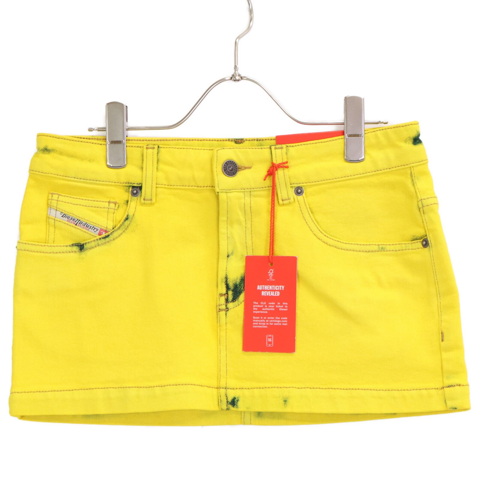 DIESEL ディーゼル A04935 DE-RON ｲｴﾛｰ ﾑﾗ染め加工 ﾃﾞﾆﾑ ﾐﾆｽｶｰﾄ 25