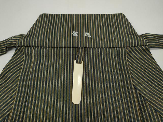 限定一品 平和屋着物●男性 人間国宝 甲田綏郎 精好仙台平 行灯袴 縞 正絹 CAAY5059ut