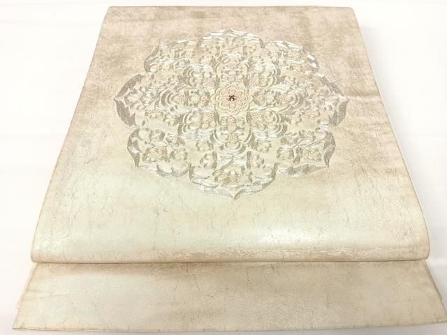 A 菊花模様 銀駒刺繍 銀色 太鼓 正絹 フォーマルな袋帯 A 菊花模様 銀駒刺繍 銀色 太鼓 正絹 フォーマルな袋帯 A 菊花