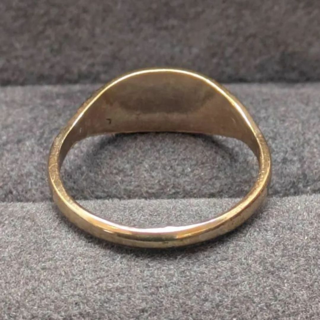 V”シグネットリング 10K GF 刻印 イニシャル ピンキー ゴールド