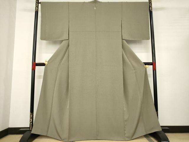 平和屋着物●江戸小紋 万筋 利休色×黒鳶色 正絹 AABC6153ck