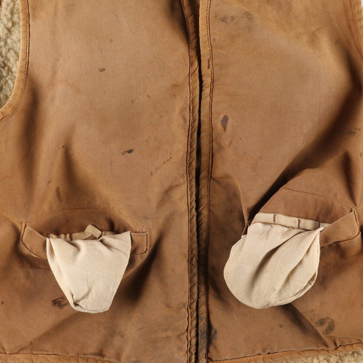 70年代 USA製 Carhartt カーハート プリントタグ ワークベスト 70年代 USA製 プリントタグ Carhartt カーハート ダック地