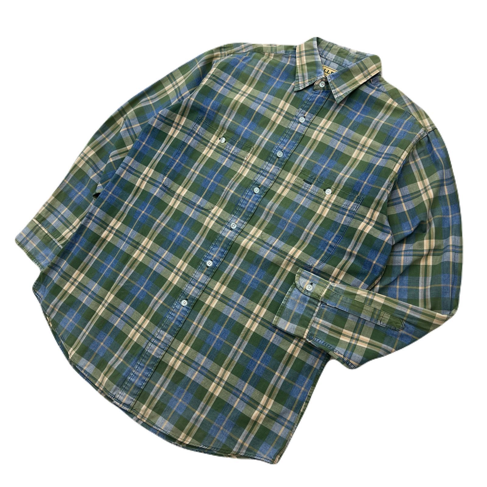L.L.BEAN グリーン 80s ビンテージ 長袖シャツ グリーン メンズ M 