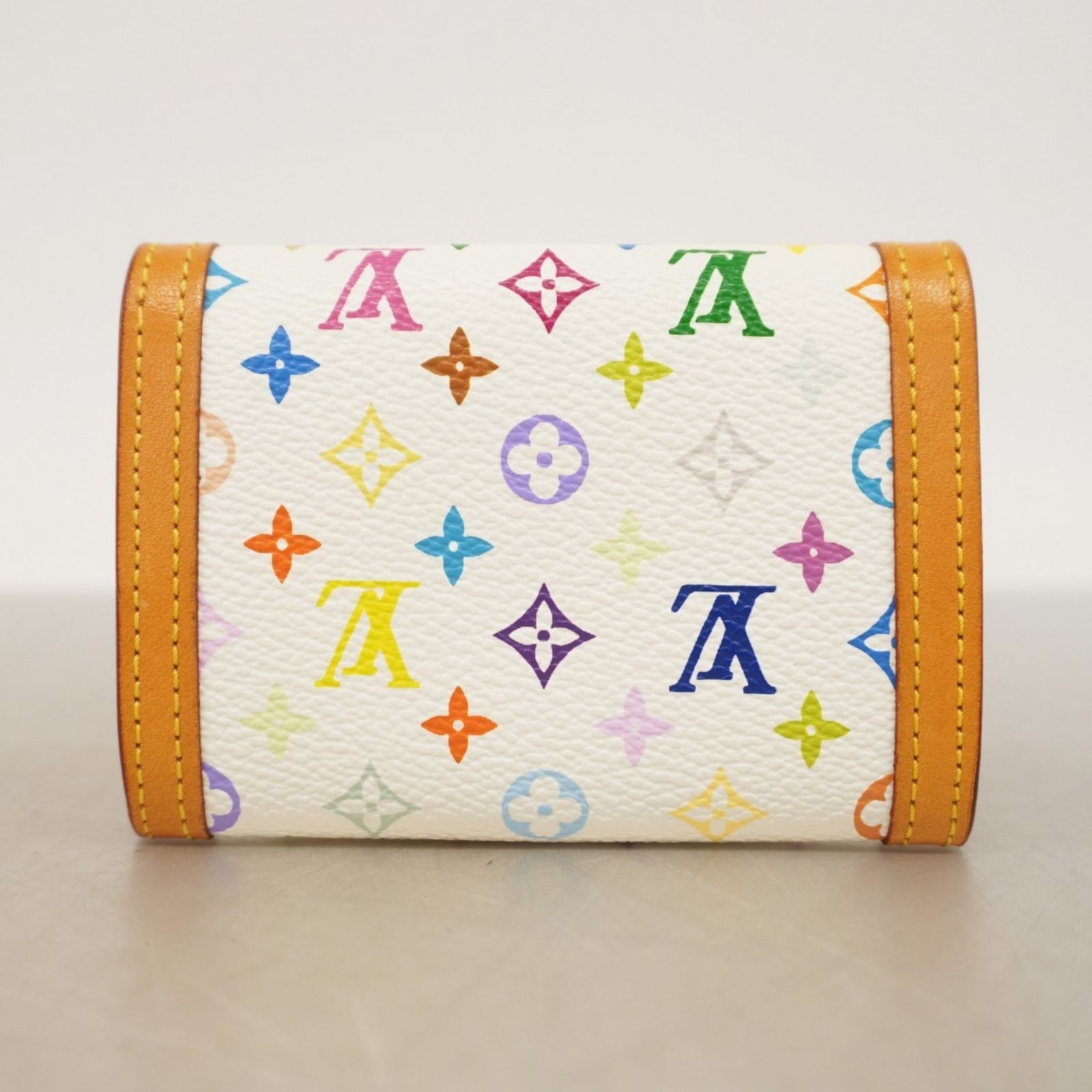 美品☆Louis Vuitton ポルトモネ・プラ　財布　マルチカラー　ブロン ルイ ヴィトン コインケース ポルトモネ プラ ホワイト ブロン