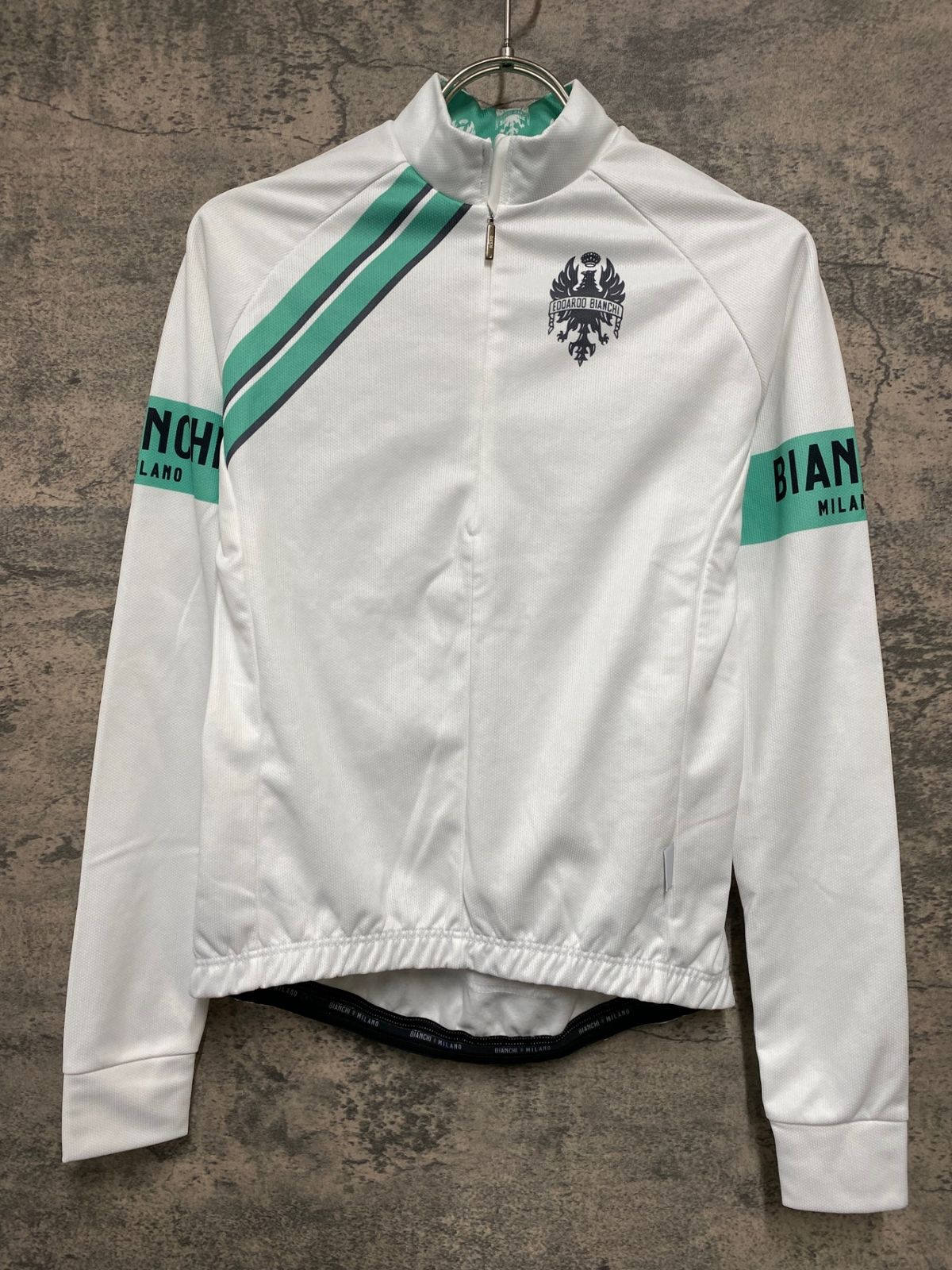 Bianchi ビアンキ 長袖 サイクル ジャケット ジャージ Lサイズ 美品 BIANCHI ( ビアンキ ) 長袖ジャージ ビアンキビッグロゴサイクル