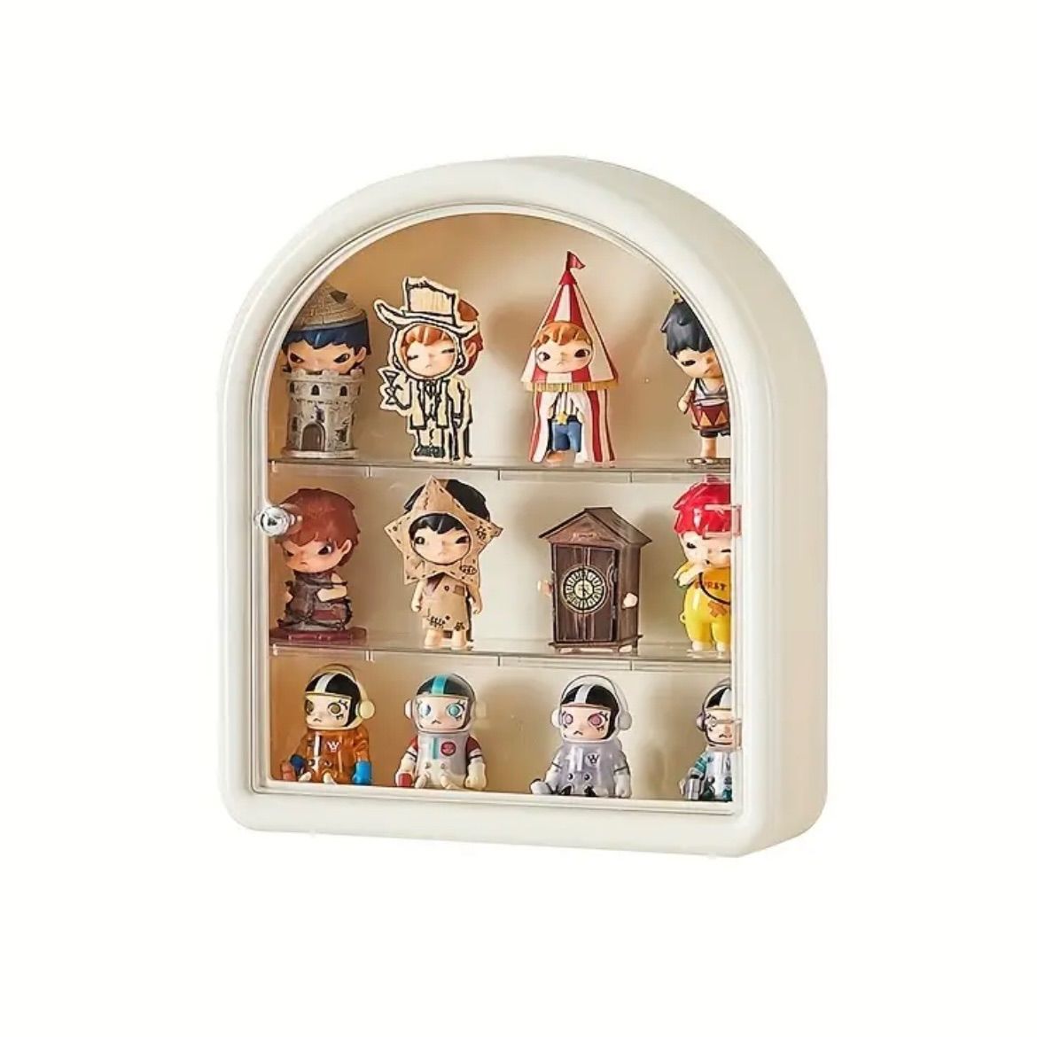 棚 ディスプレイ キャビネット 壁掛けタイプ ケース 透明扉 フィギュア収納 ショーケース UVカット 幅30cm 大容量 組み立て簡単 ラック ぬいぐるみ棚 ディスプレイ棚 アクリル扉付き ホビーグッズ収納棚 壁面装飾