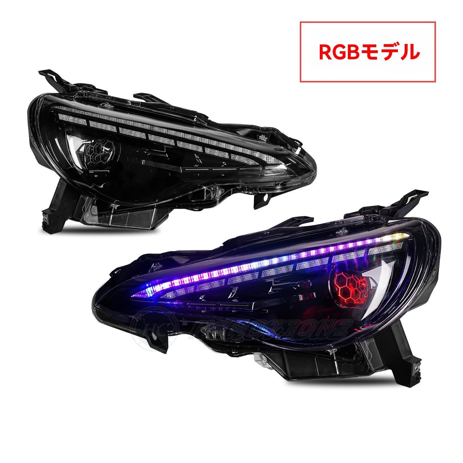 トヨタ 86 スバル BRZ 用 RGB流れるウインカーLEDヘッドライトユニット改造 FFCRYSTALESIA_COM